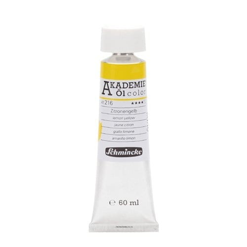 Pintura al óleo en tubo amarillo limón Akademie ÖL color de Schmincke