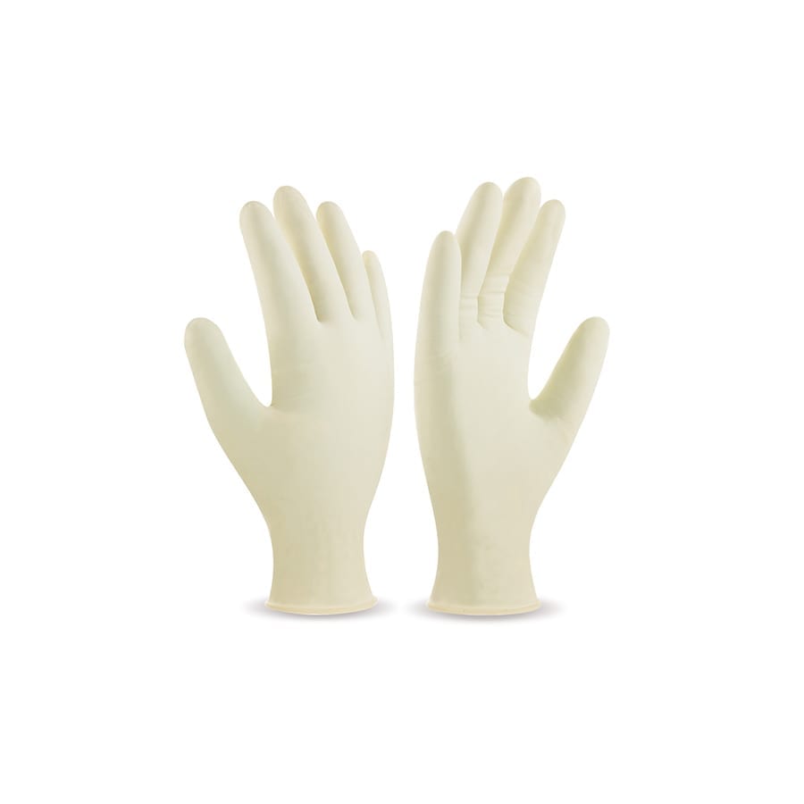 Caja 100 guantes de látex desechables ambidextros Marca