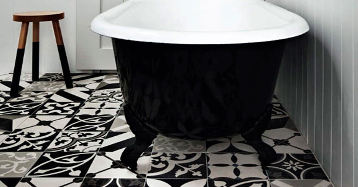 Suelos de azulejos vintage blanco y negro potsdeco.com